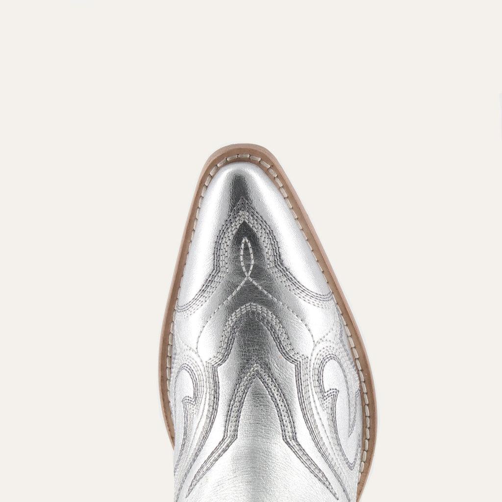 REGINA SILVER - Leather Cowgirl Boots - Stylish Western Footwear & Comfort
