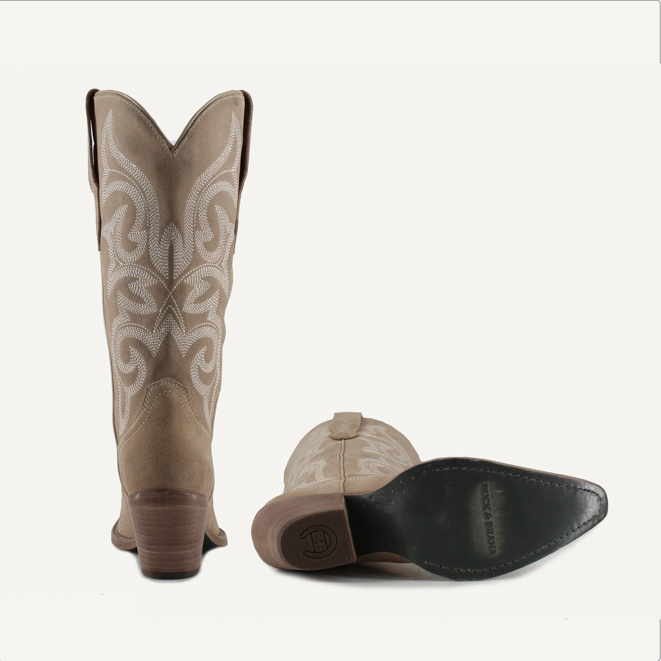 TESSA BEIGE - Leather Cowgirl Boots - Stylish Western Footwear & Comfort