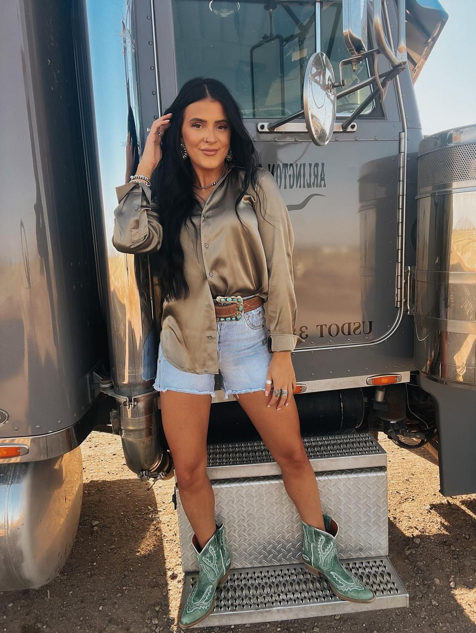 ELEANOR TORQUOISE - Leather Cowgirl Boots - Stylish & Comfortable