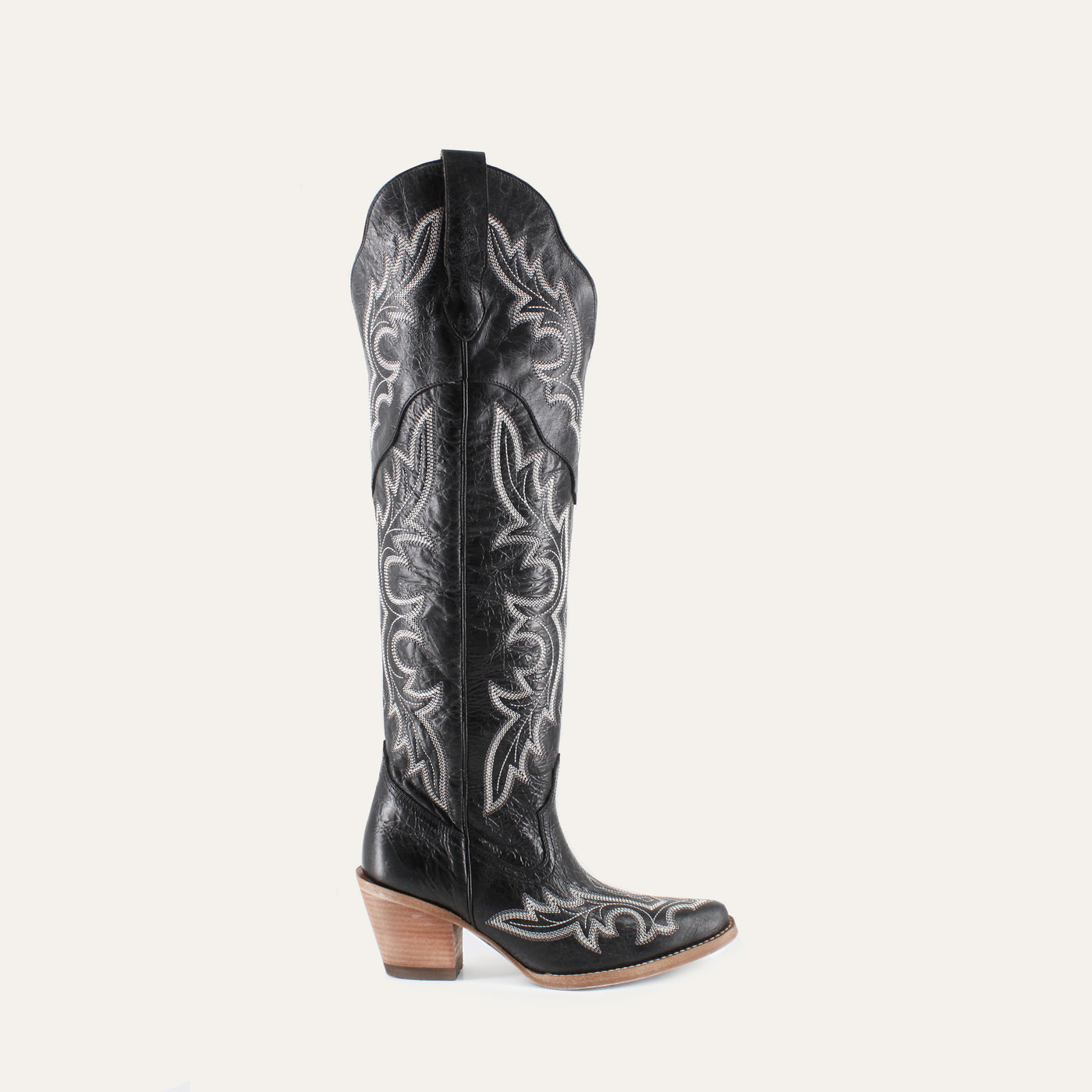 JULIA BLACK - Tall Leather Cowgirl Boots - Sophisticated Western Footwear