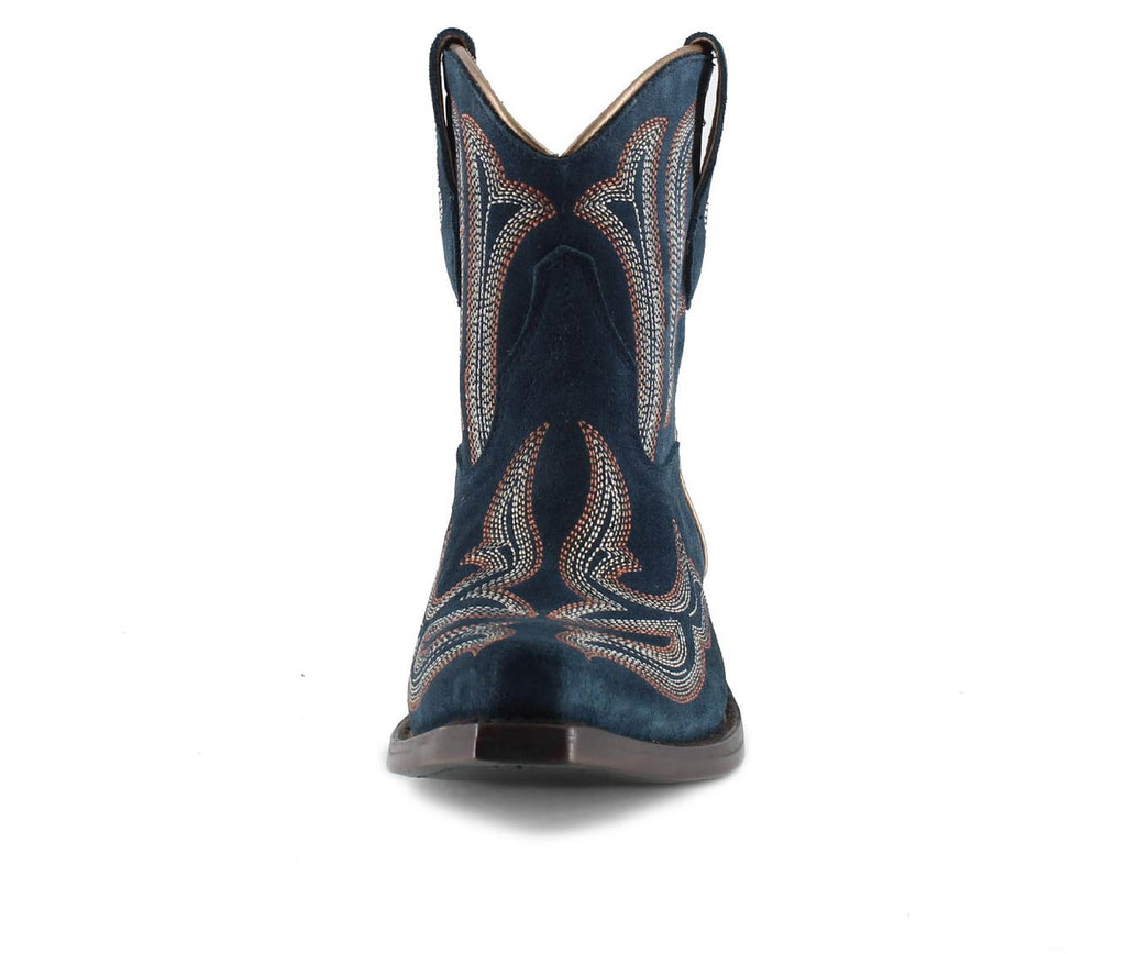 HARPER BLUE - Leather Cowgirl Boots - Stylish Western Footwear & Comfort