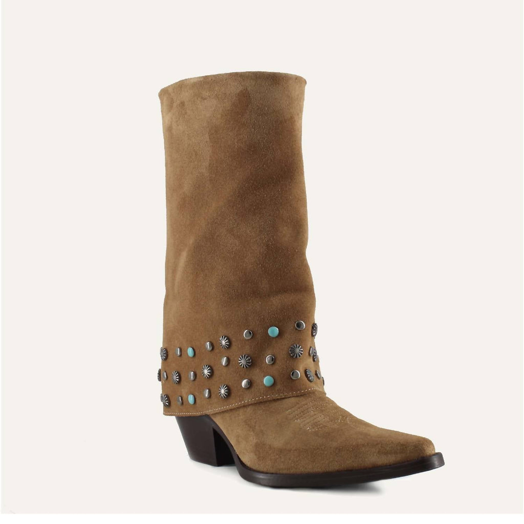 ARIANNA OLD GOLD - Leather Cowgirl Boots - Stylish Western Footwear & Comfort