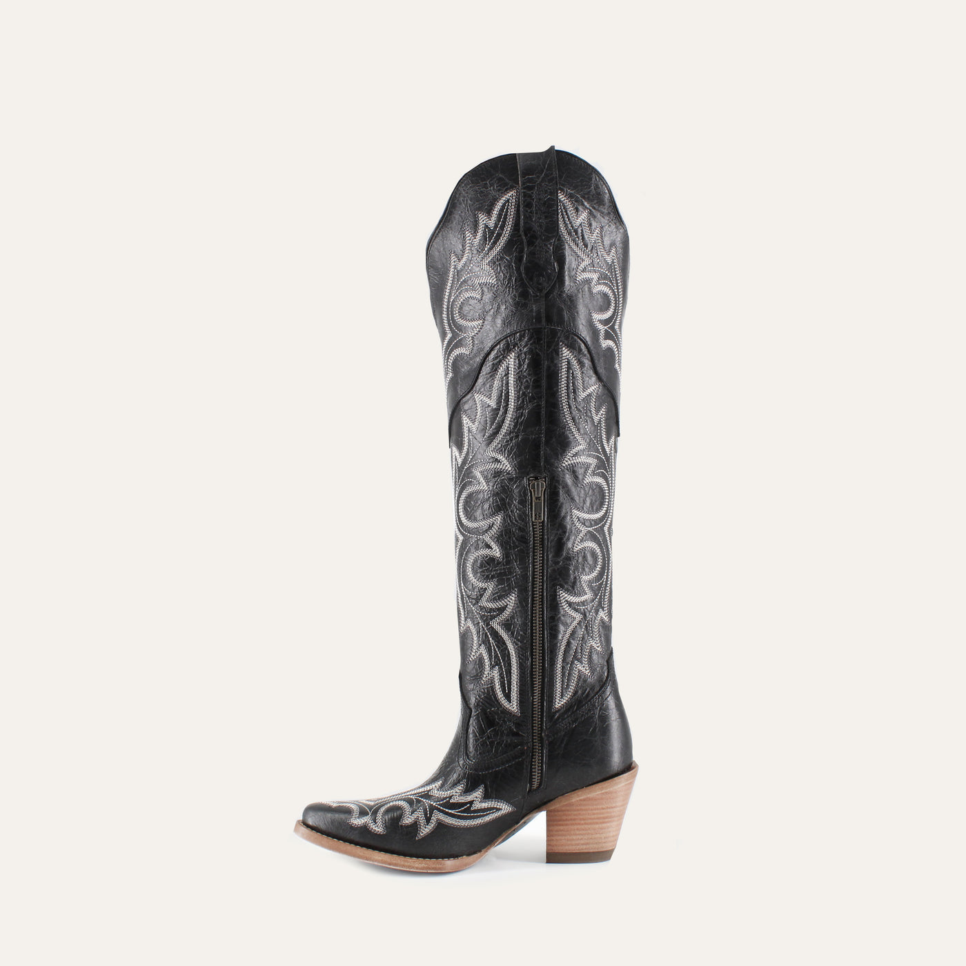 JULIA BLACK - Tall Leather Cowgirl Boots - Sophisticated Western Footwear