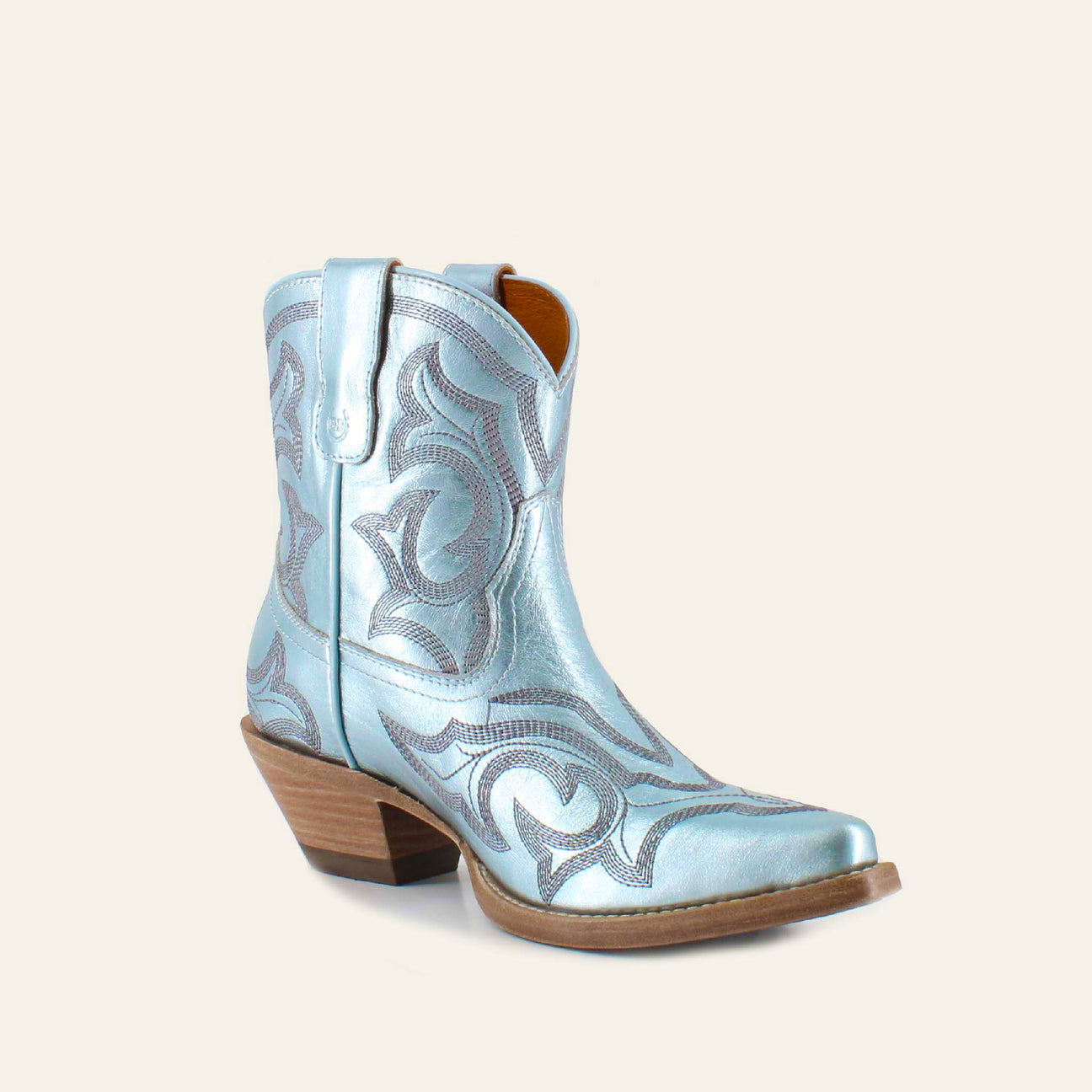 REGINA BLUE - Leather Cowgirl Boots - Stylish Western Footwear & Comfort