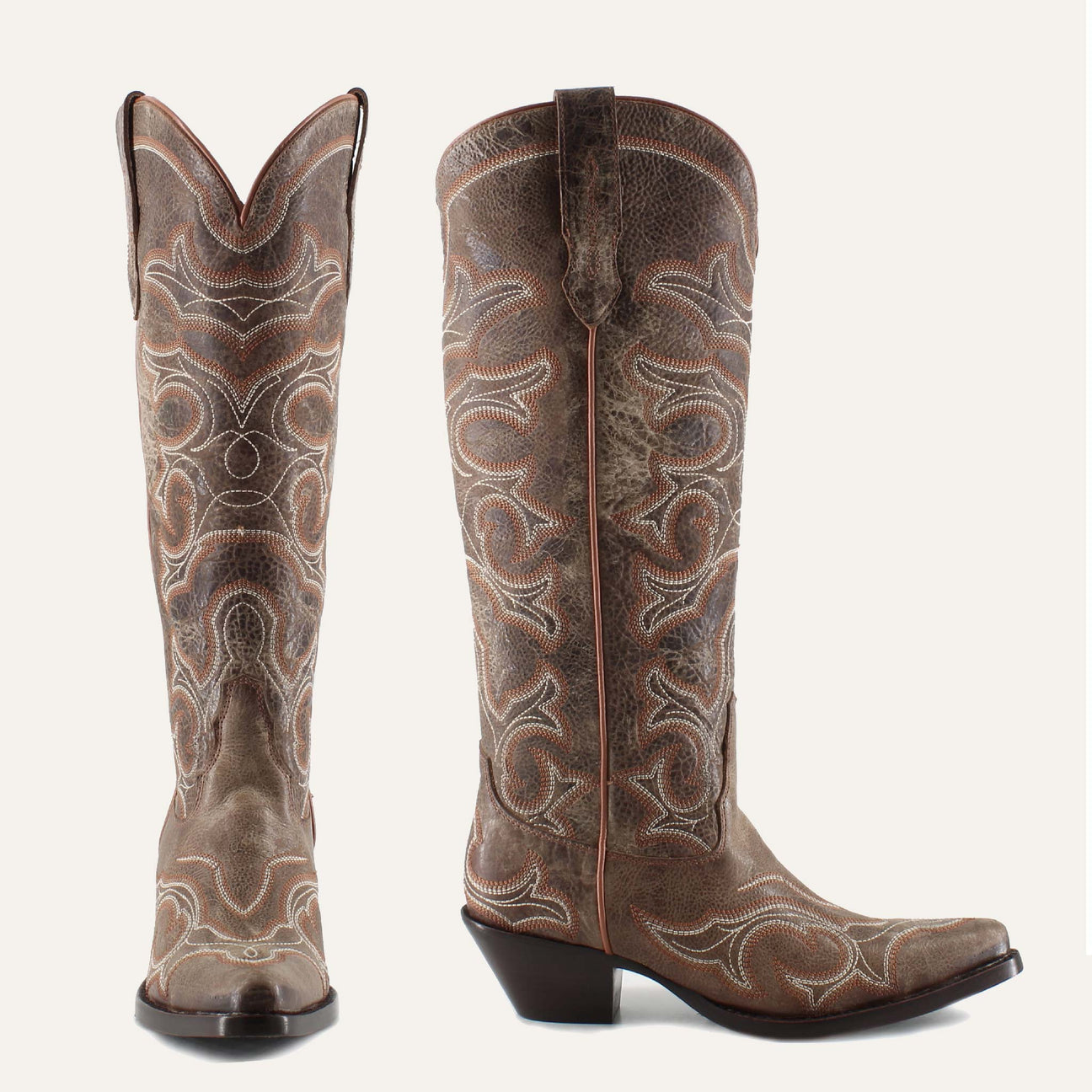 OLIVIA TAN - Leather Cowgirl Boots - Stylish Western Footwear & Comfort
