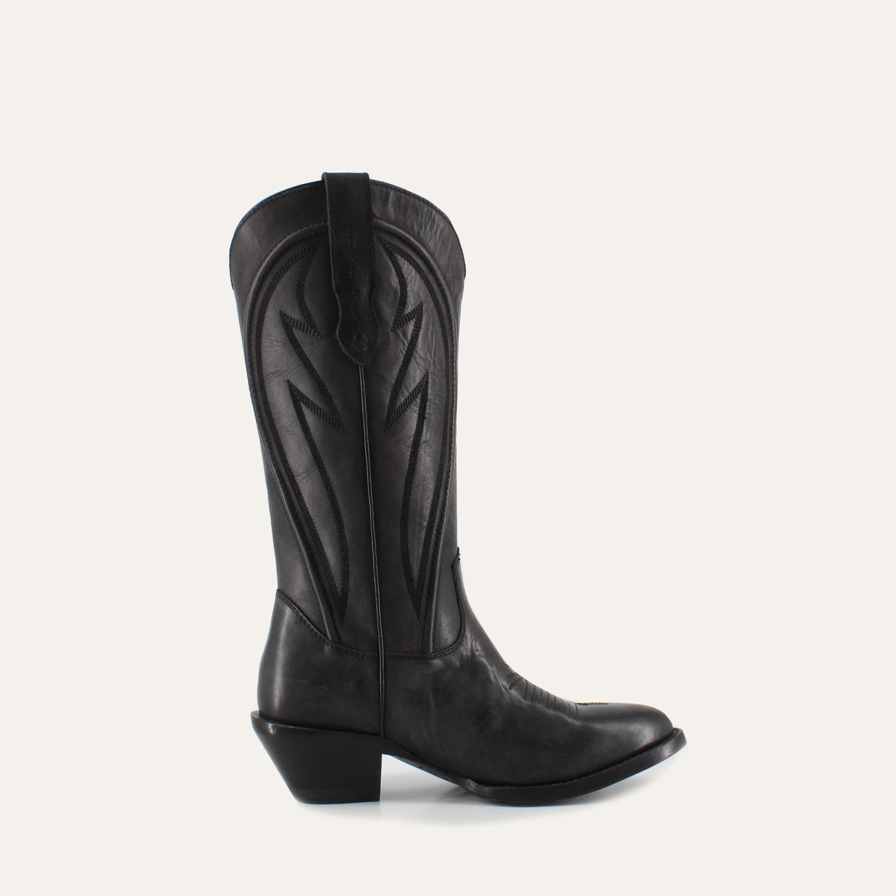 AVERY BLACK - Leather Cowgirl Boots - Stylish Western Footwear & Comfort