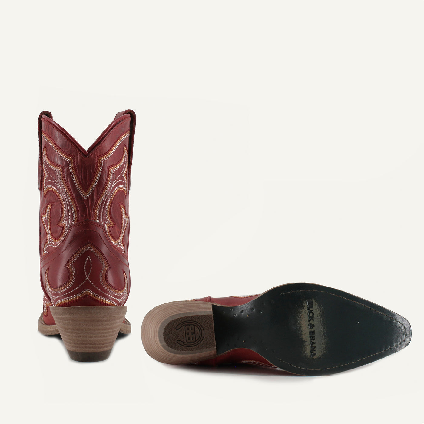 REGINA RED - Leather Cowgirl Boots - Classic Western Elegance & Comfort