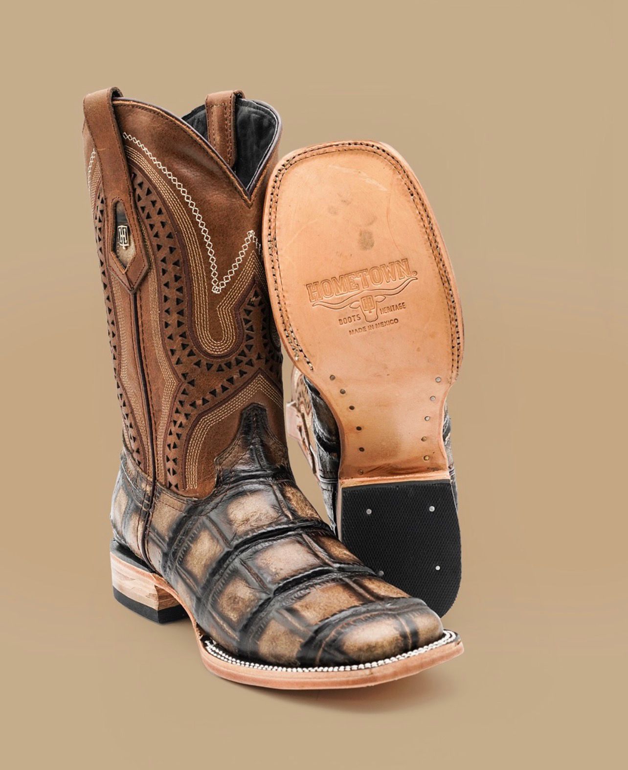 AMERICAN JUMBO RUSTIC LEATHER - COWBOY BOOTS