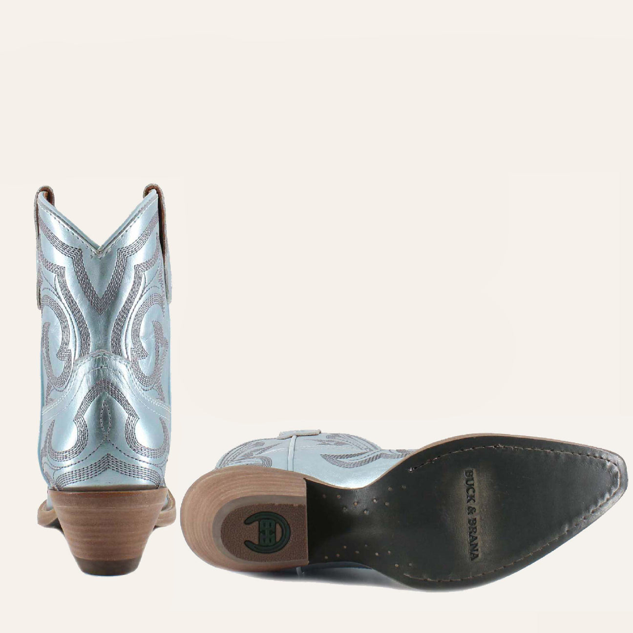 REGINA BLUE - Leather Cowgirl Boots - Stylish Western Footwear & Comfort