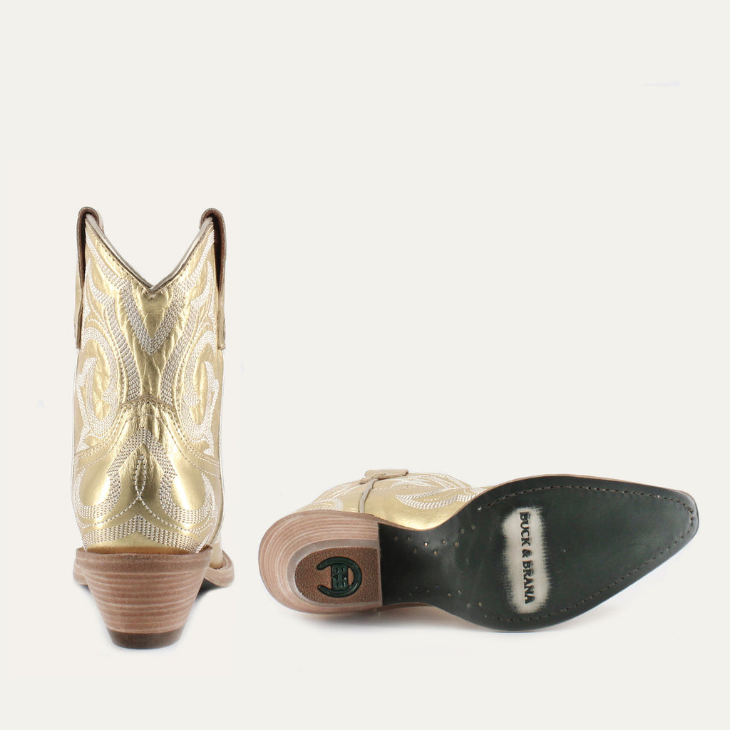 REGINA GOLD - Leather Cowgirl Boots - Stylish Western Footwear & Comfort