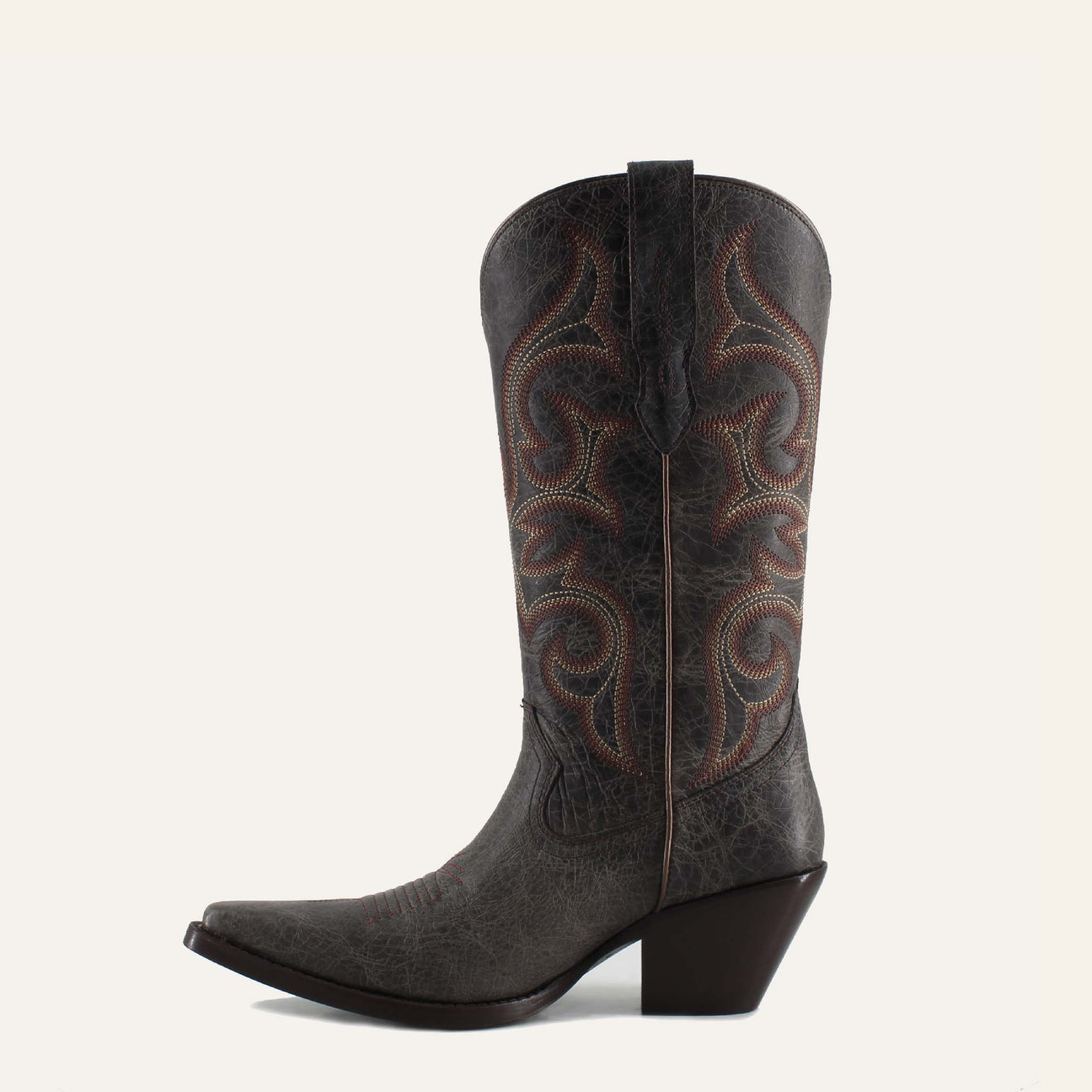 TESSA BLACK - Leather Cowgirl Boots - Stylish Western Footwear & Comfort