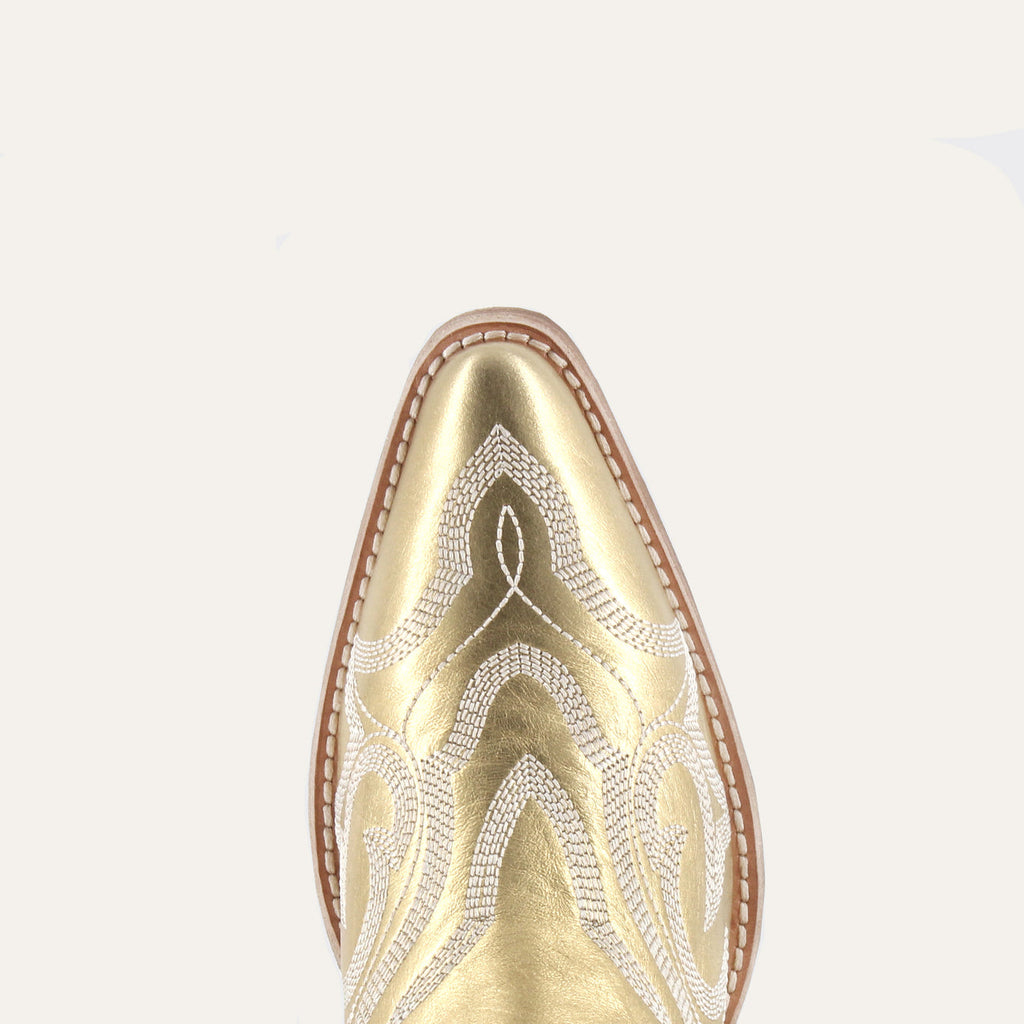 REGINA GOLD - Leather Cowgirl Boots - Stylish Western Footwear & Comfort