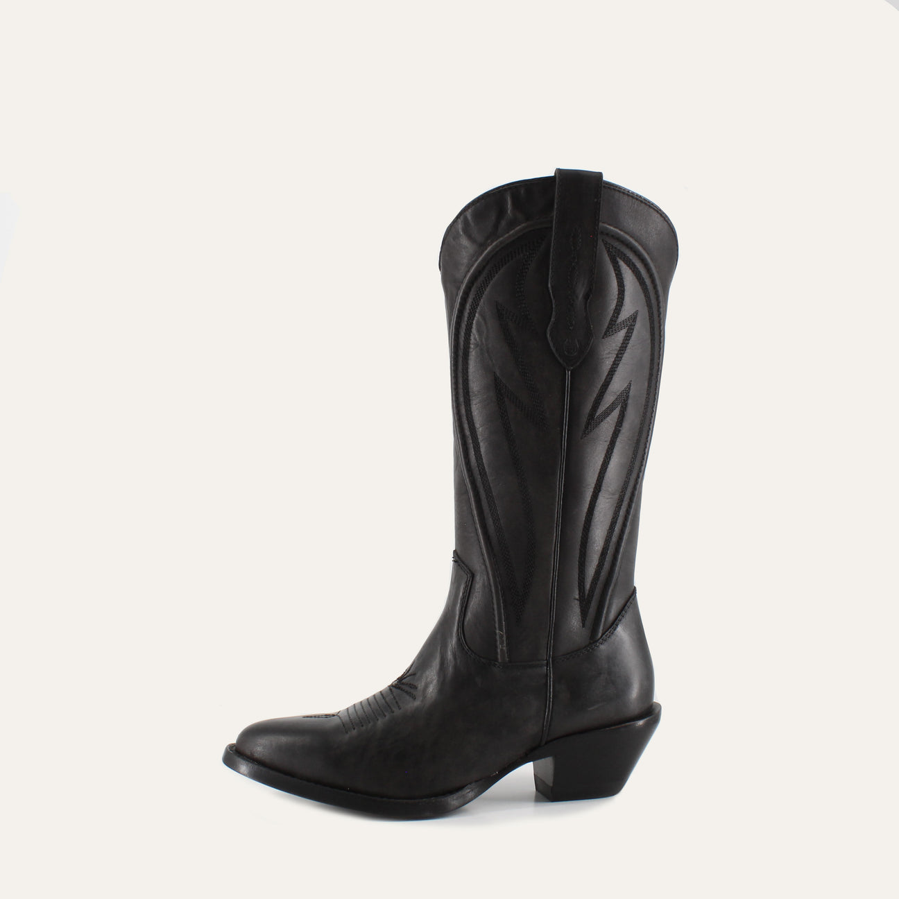 AVERY BLACK - Leather Cowgirl Boots - Stylish Western Footwear & Comfort