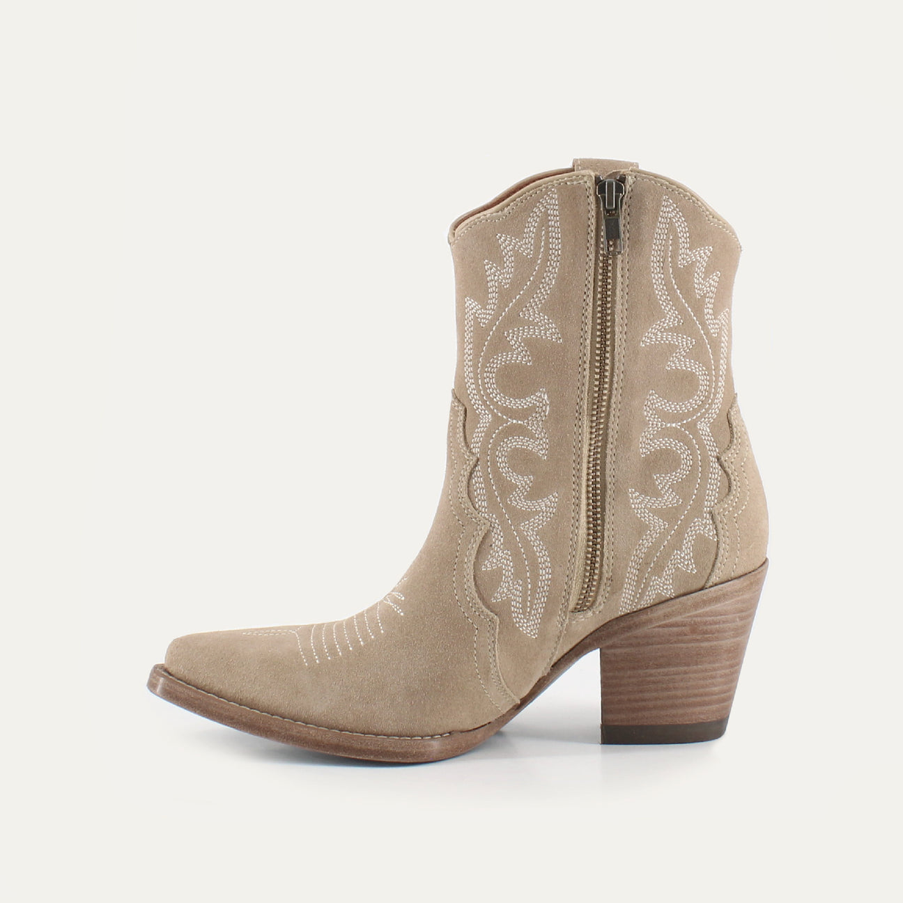 BROOKE BEIGE - Leather Cowgirl Boots - Stylish Western Footwear & Comfort