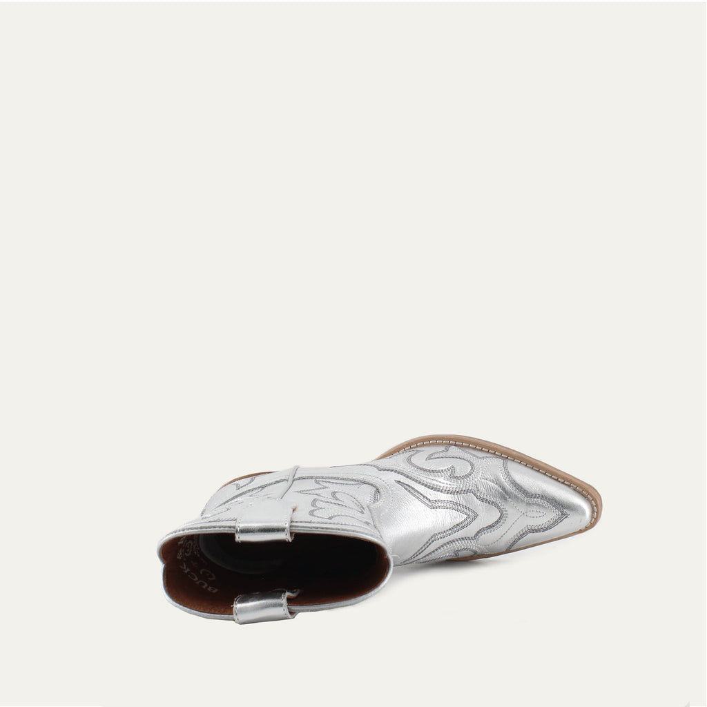REGINA SILVER - Leather Cowgirl Boots - Stylish Western Footwear & Comfort