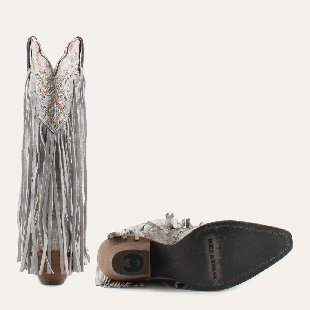 FRANNY WHITE - Leather Cowgirl Boots - Classic Western Style & Comfort