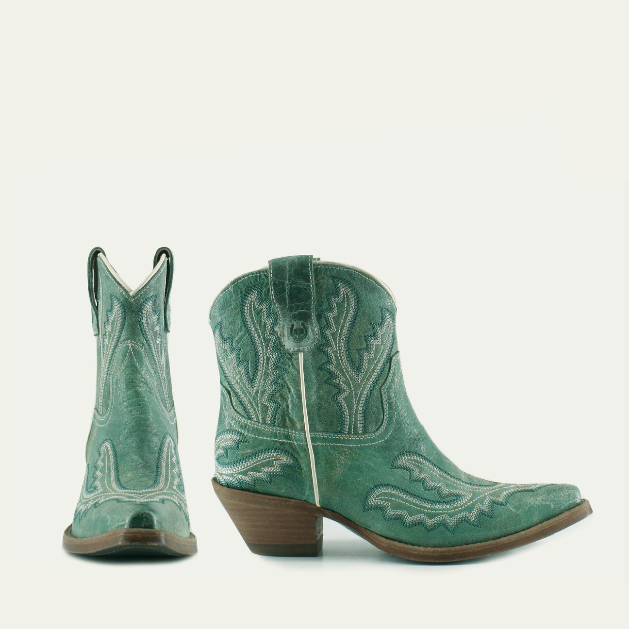 ELEANOR TORQUOISE - Leather Cowgirl Boots - Stylish & Comfortable