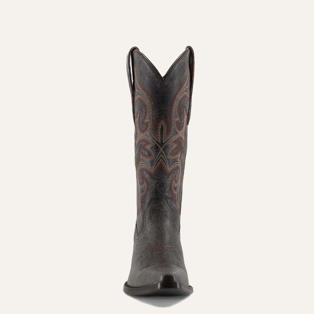 TESSA BLACK - Leather Cowgirl Boots - Stylish Western Footwear & Comfort