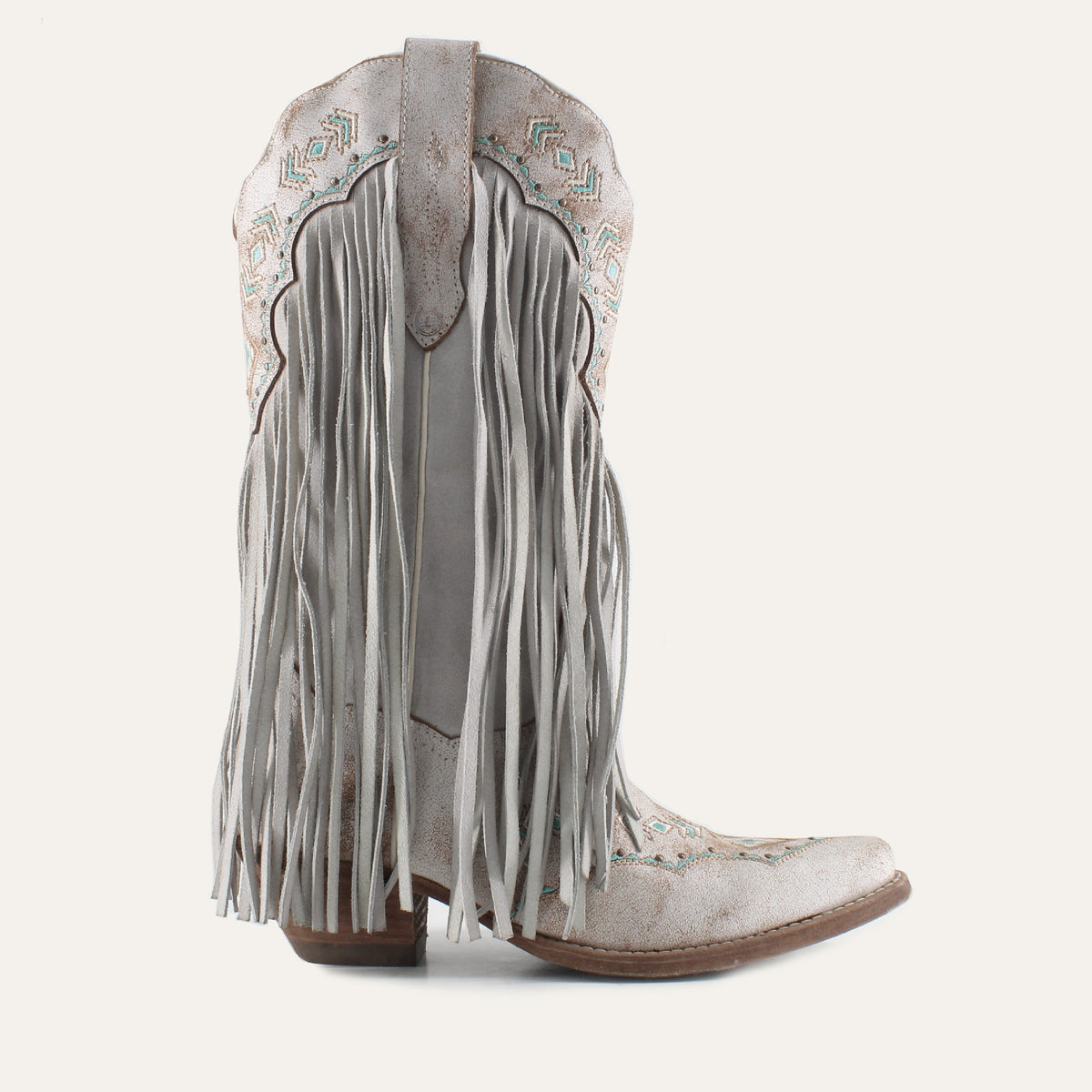 FRANNY WHITE - Leather Cowgirl Boots - Classic Western Style & Comfort