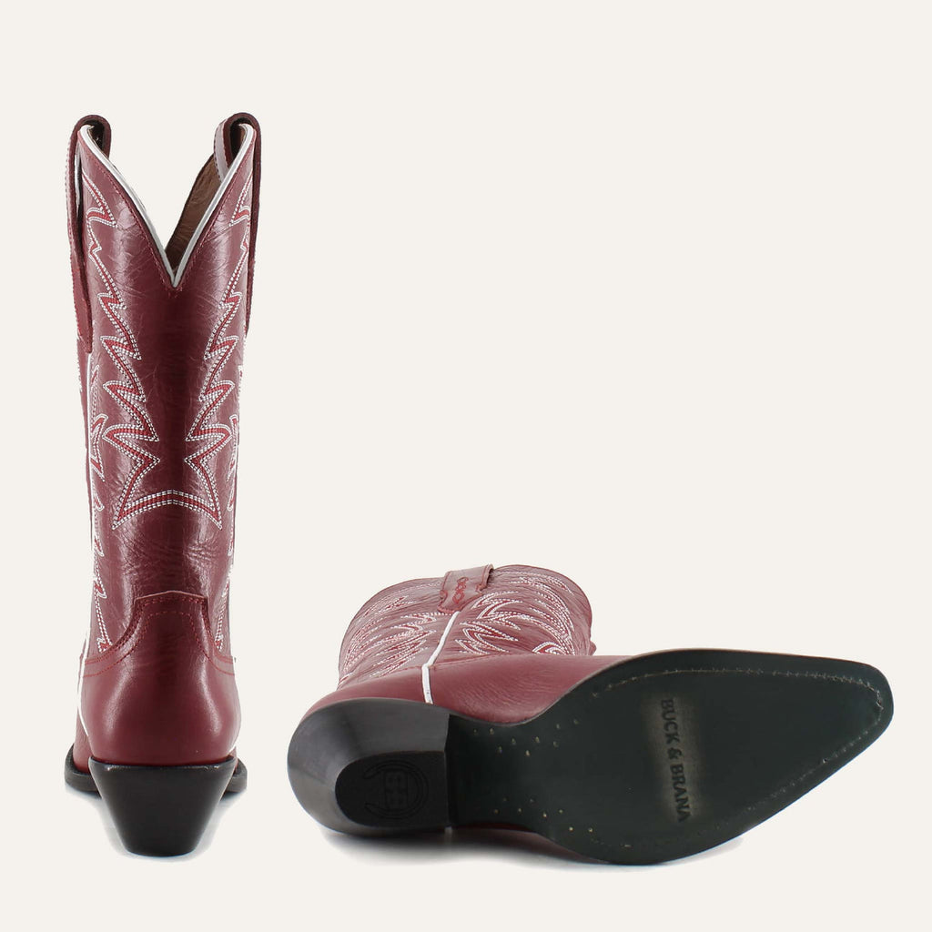 ISABELLA RED - Leather Cowgirl Boots - Stylish Western Footwear & Comfort