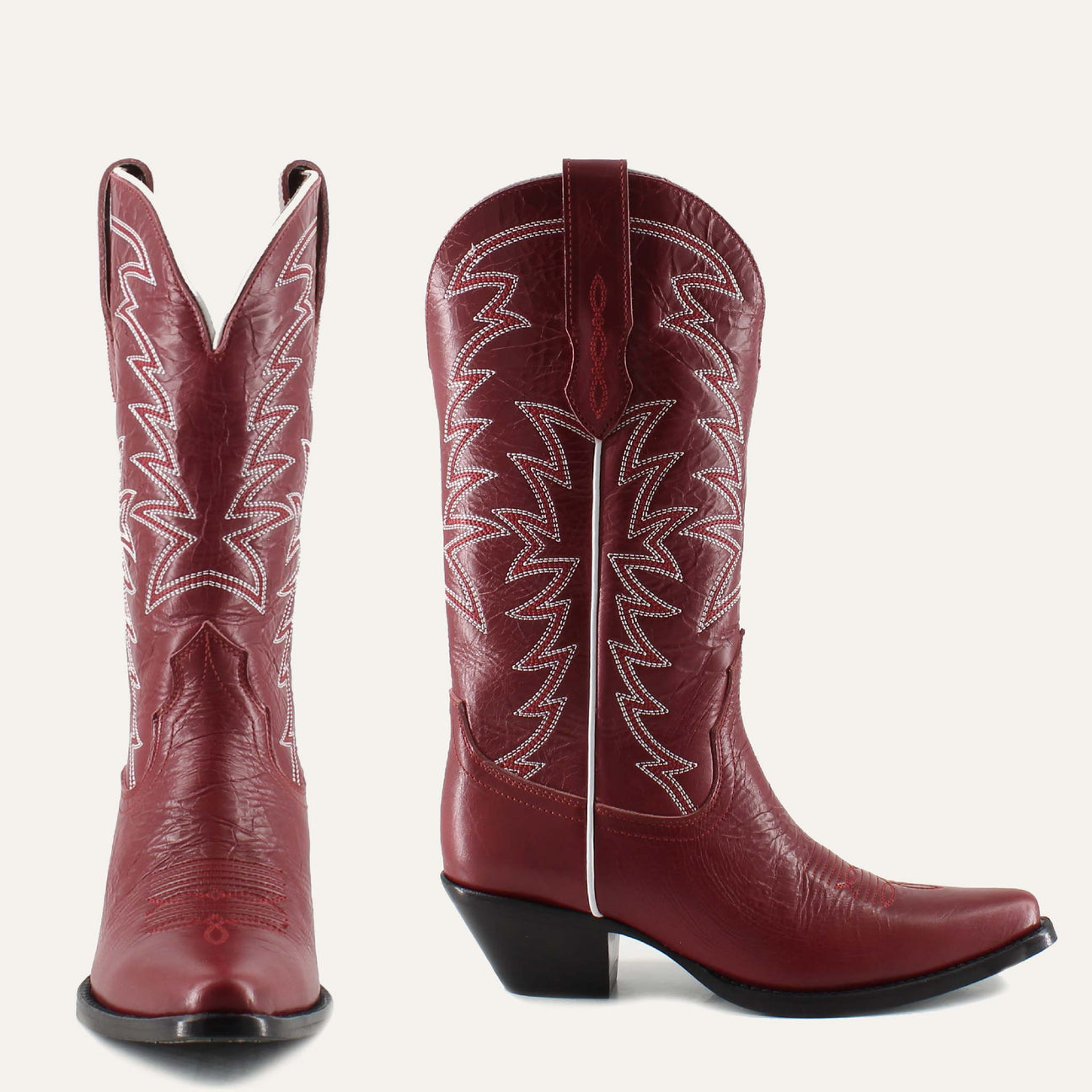 ISABELLA RED - Leather Cowgirl Boots - Stylish Western Footwear & Comfort
