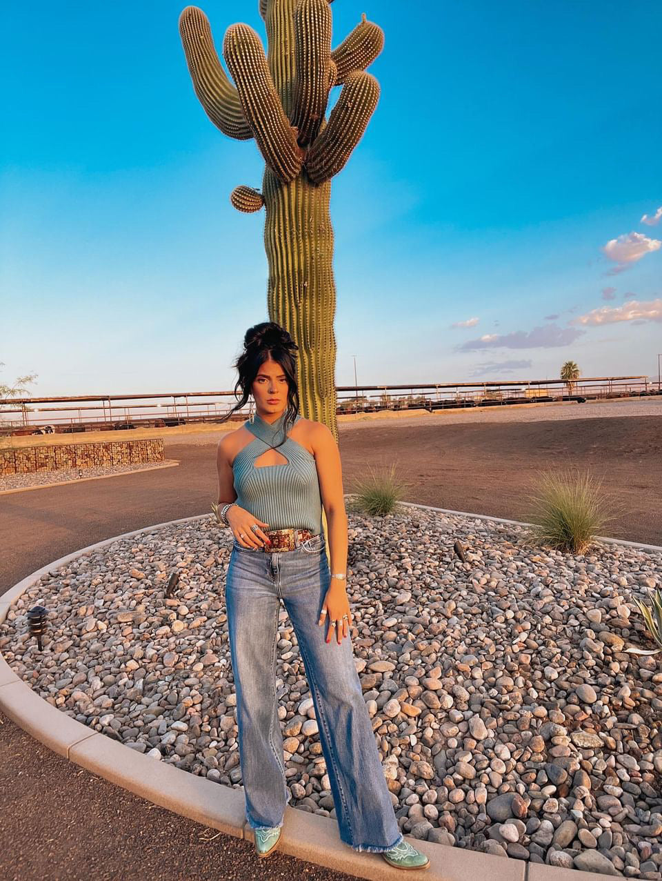 ELEANOR TORQUOISE - Leather Cowgirl Boots - Stylish & Comfortable