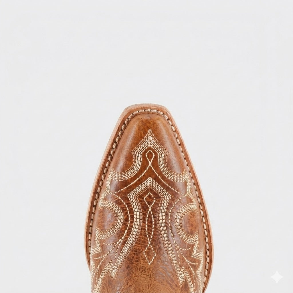 JULIA BROWN - Tall Leather Cowgirl Boots - Sophisticated Western Footwear