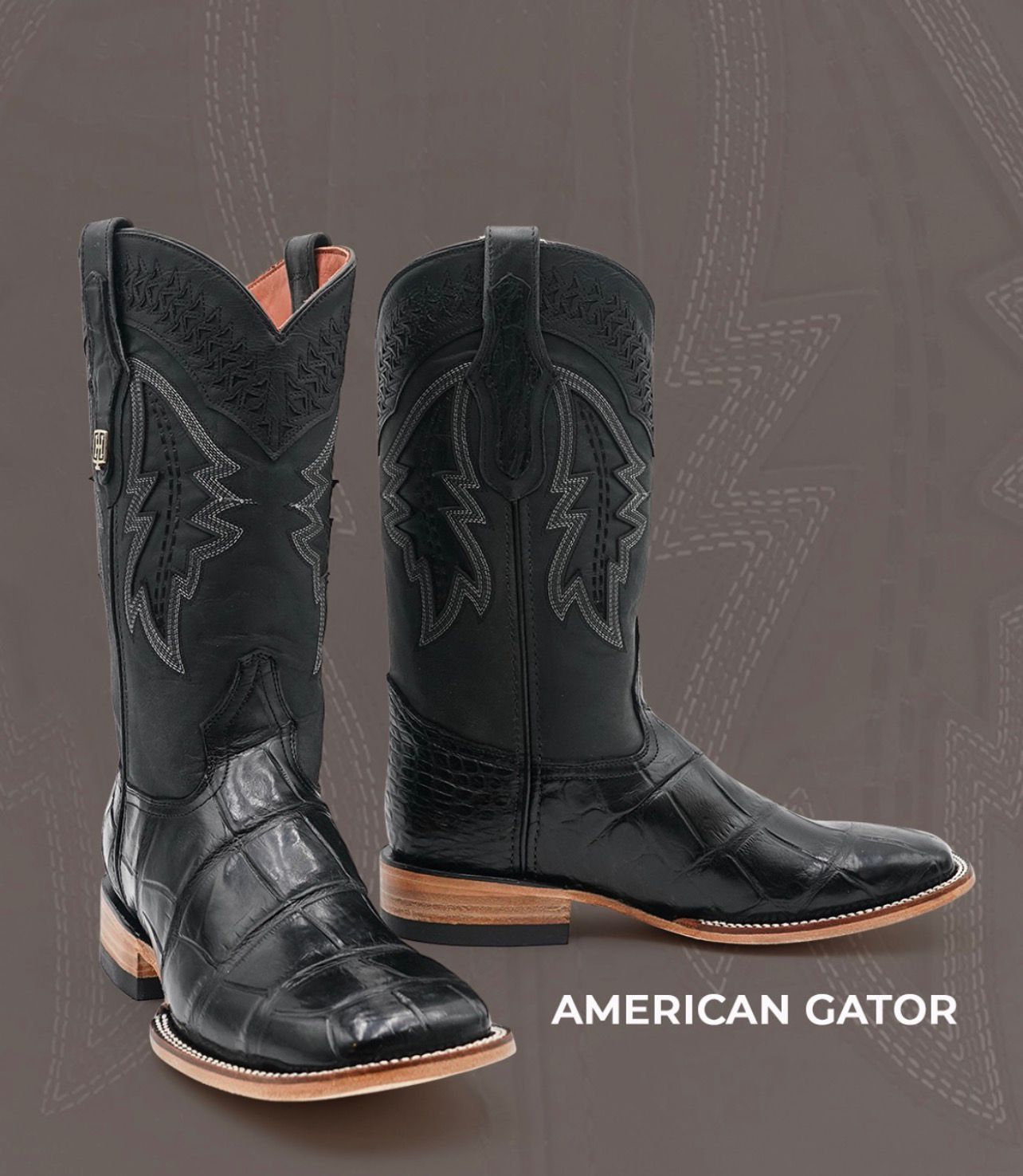 AMERICAN ALLIGATOR BLACK BELLY - COWBOY BOOTS