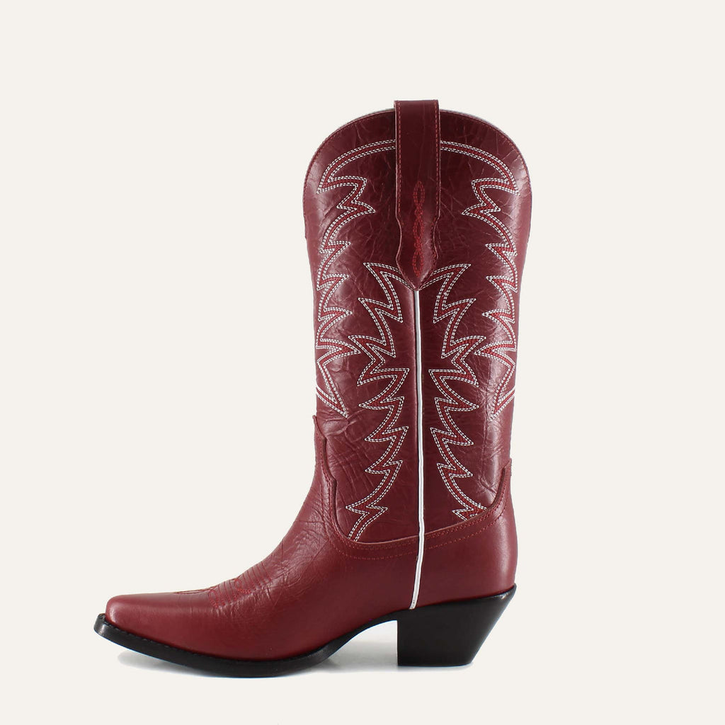 ISABELLA RED - Leather Cowgirl Boots - Stylish Western Footwear & Comfort