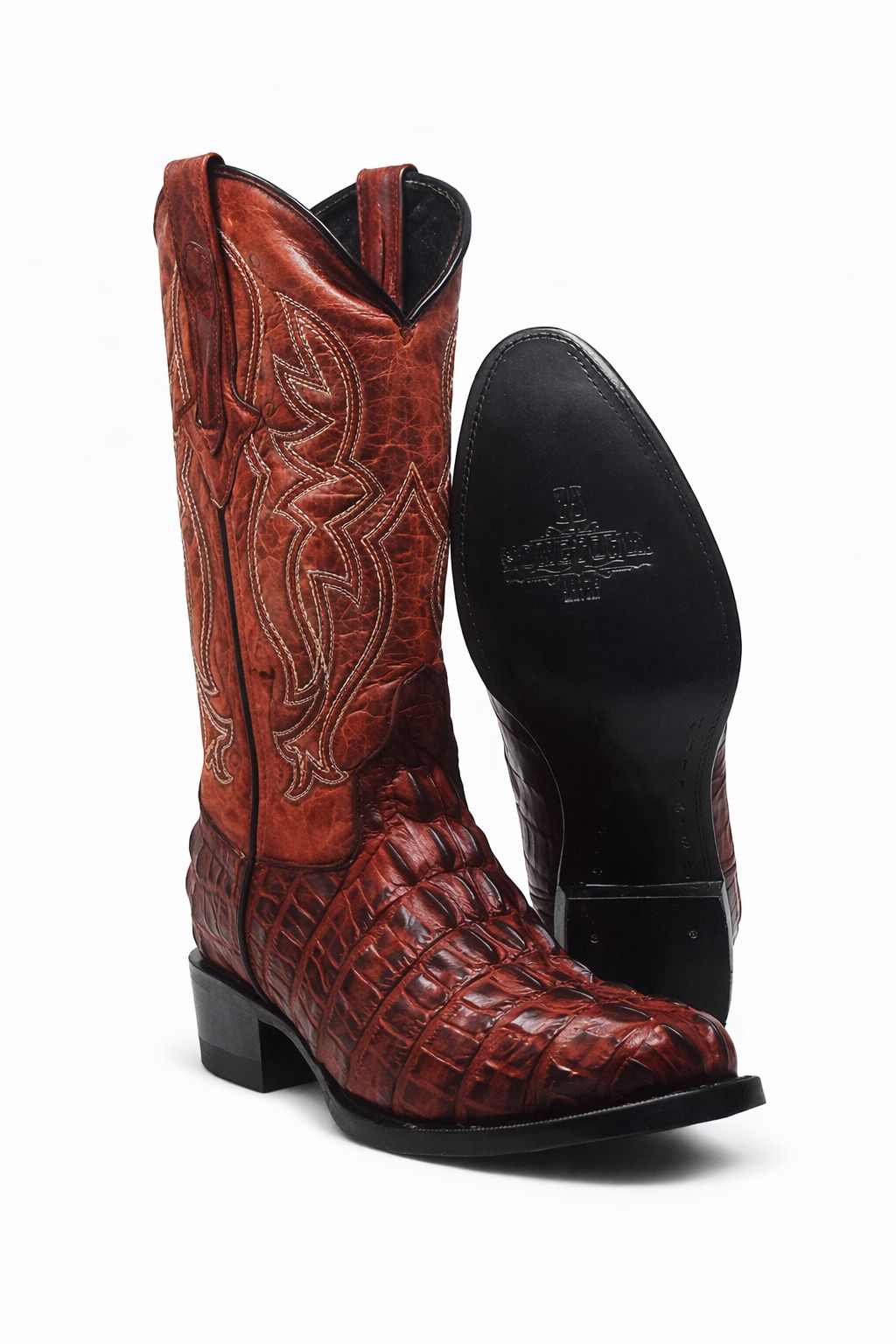 COLA COGNAC OVAL - COWBOY LEATHER BOOTS