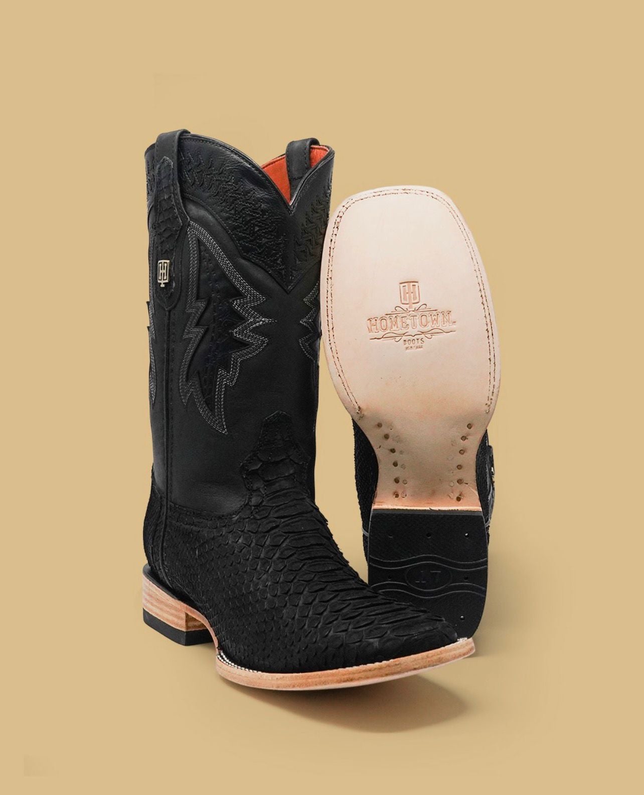 LEATHER BLACK PAYTON - COWBOY BOOTS