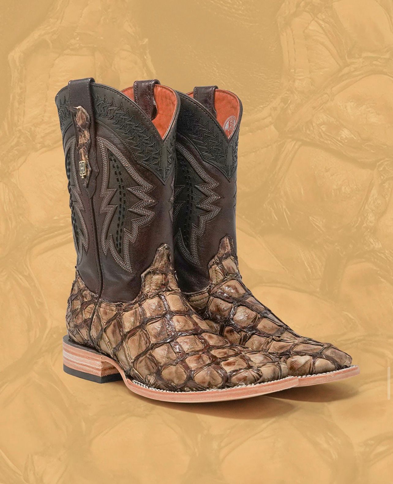 EXOTIC FISH COCO BROWN - COWBOY BOOT