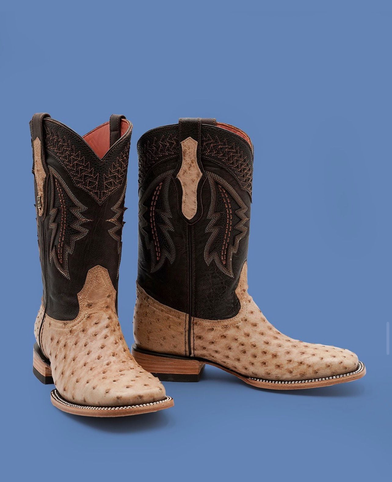 OSTRICH CREAM LEATHER - COWBOY BOOTS