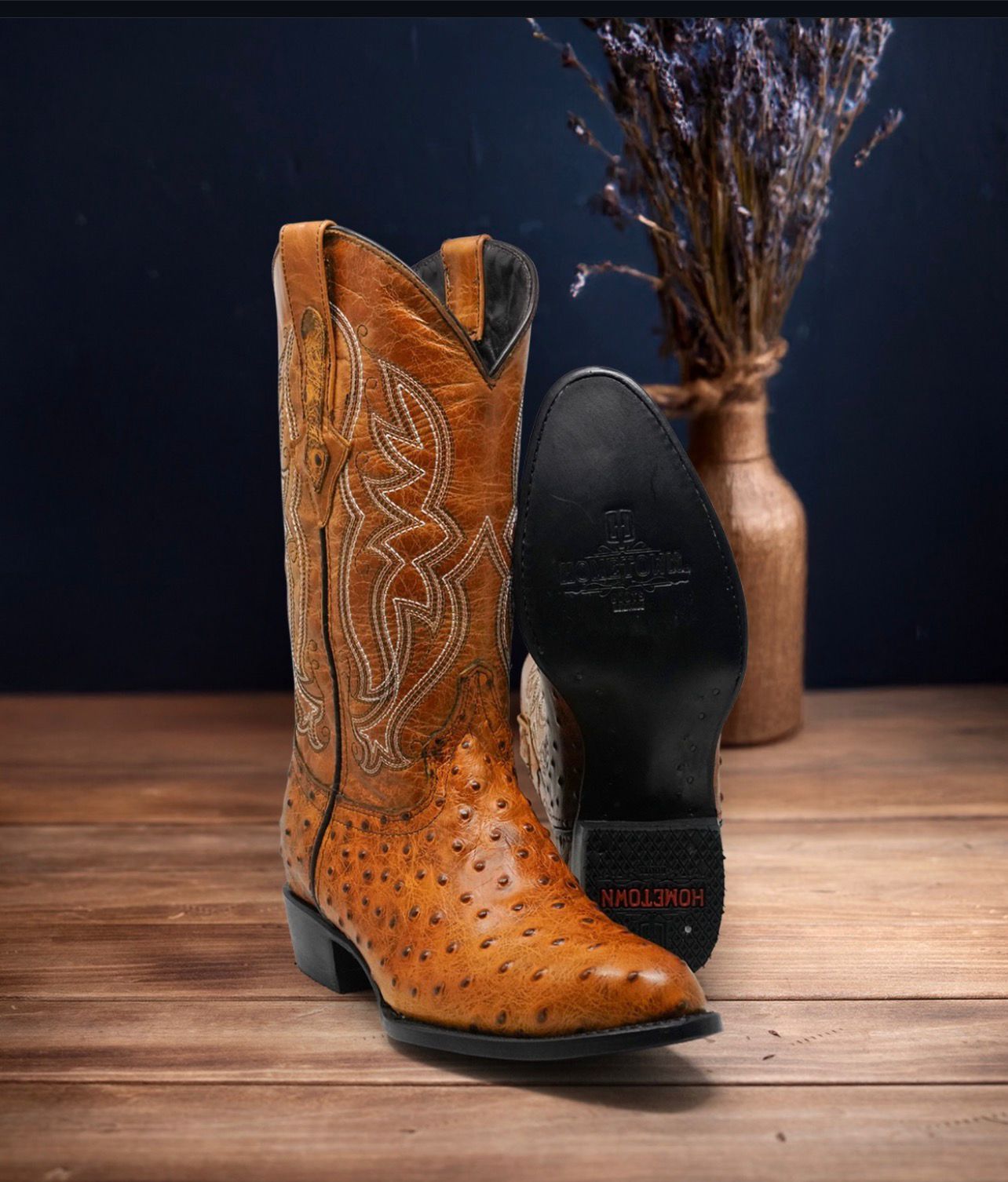 AVE RANCH COGNAC LEATHER - COWBOY BOOTS
