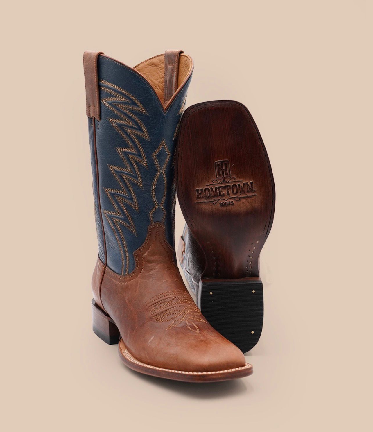LEATHER FORT WORTH TAN - COWBOY BOOTS